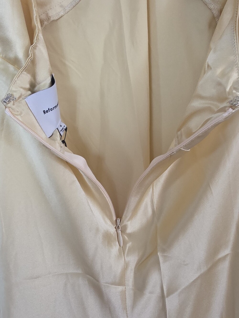 Reformation Daniela Silk Dress Yellow - Picture 7 of 9